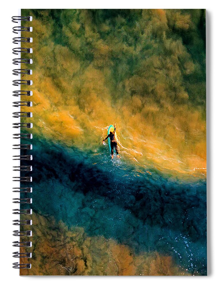Solana Beach Spiral Notebook featuring the photograph Surfer SoCal by Anthony Giammarino