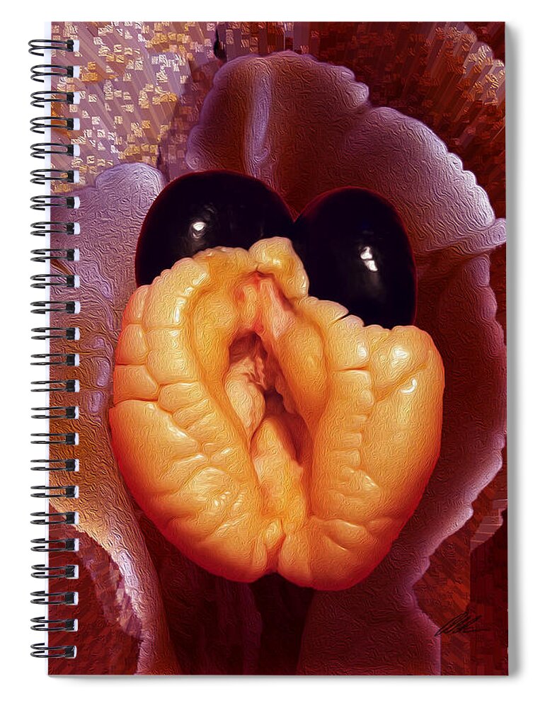 Surreal Bloom Spiral Notebook featuring the digital art Surreal Bloom 3 by Aldane Wynter