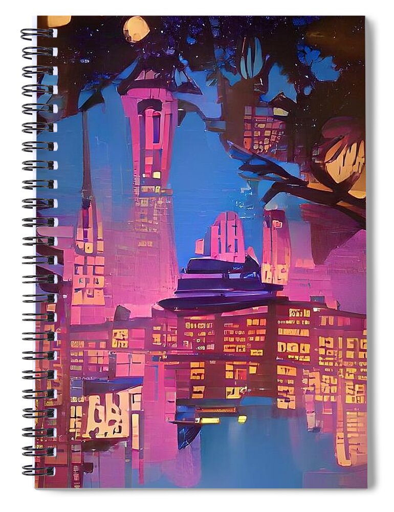  Spiral Notebook featuring the digital art Surreal Reflect by Rod Turner