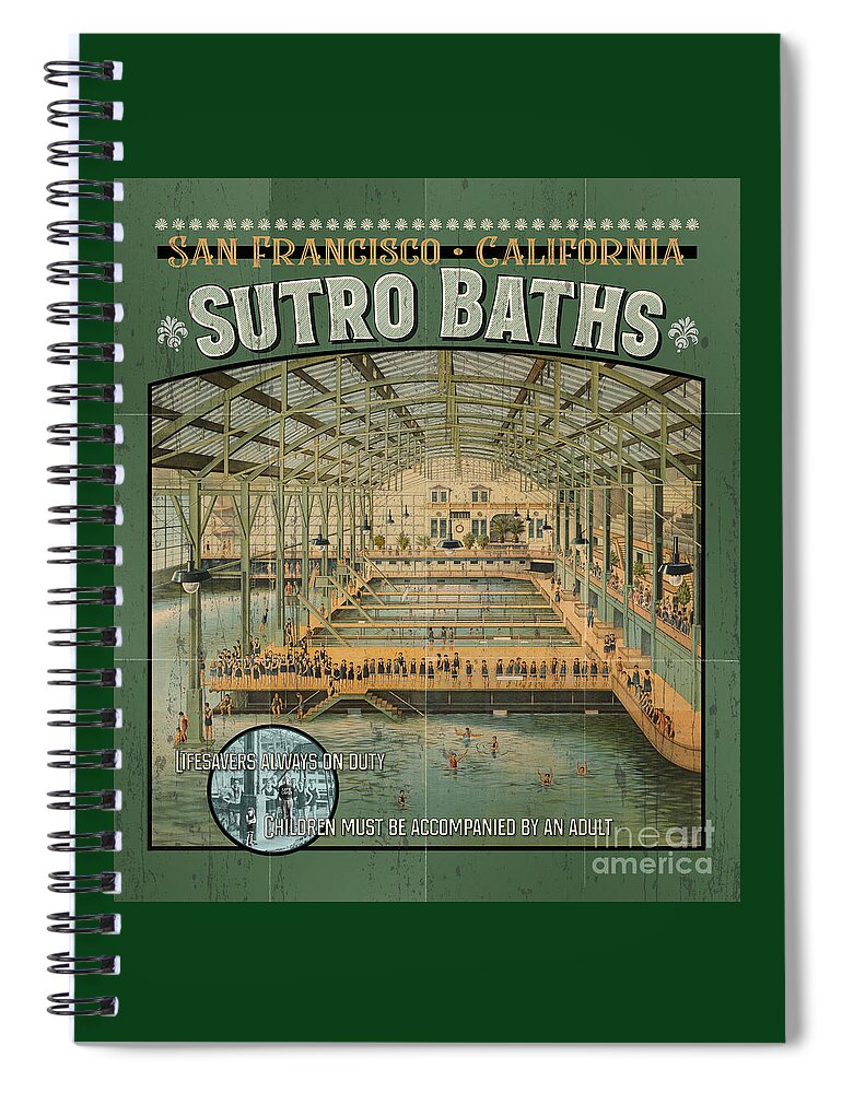 Sutro Baths Spiral Notebook featuring the digital art Sutro Baths Poster by Brian Watt