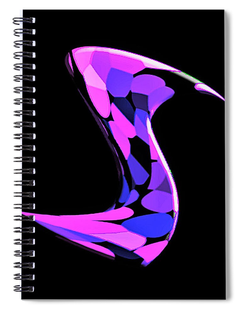 Abstract Spiral Notebook featuring the digital art Swan Abstract by Ronald Mills