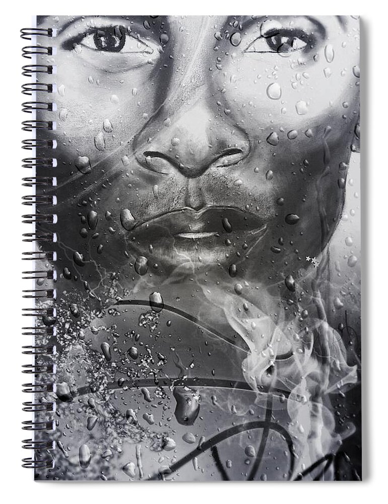  Spiral Notebook featuring the mixed media Sweat by Angie ONeal