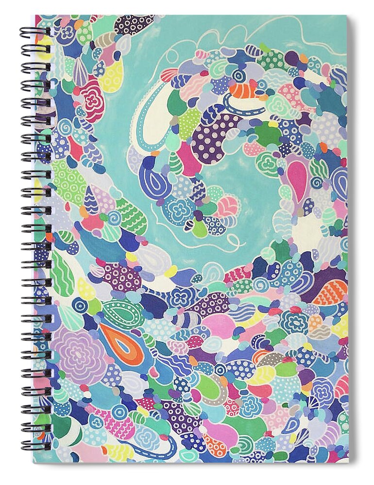 Pattern Art Spiral Notebook featuring the painting Sweeping Medley by Beth Ann Scott