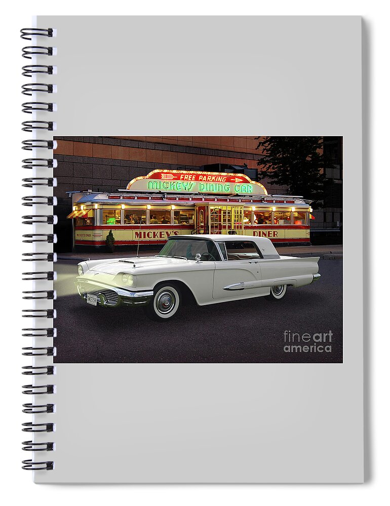 Sweet 59 Spiral Notebook featuring the photograph Sweet 59 At Mickey's Diner by Ron Long