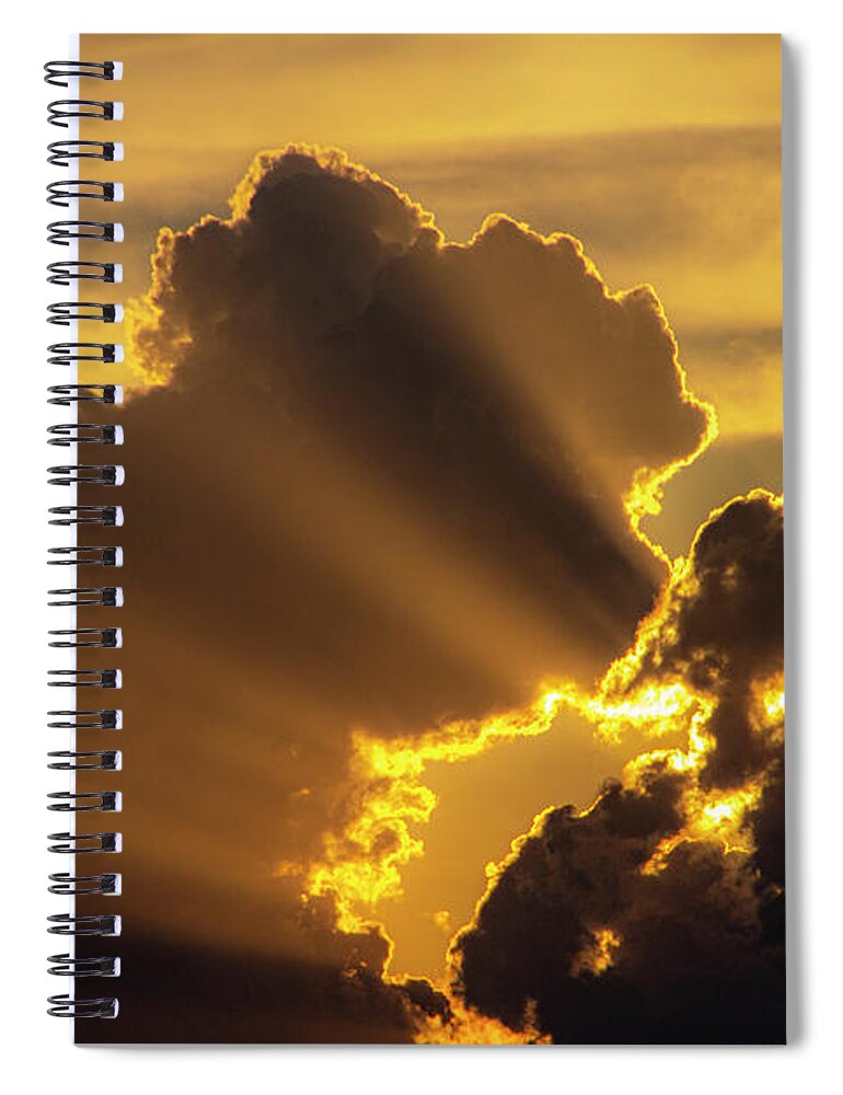 Stormscape Spiral Notebook featuring the photograph Sweet Nebraska Crepuscular Rays 011 by NebraskaSC