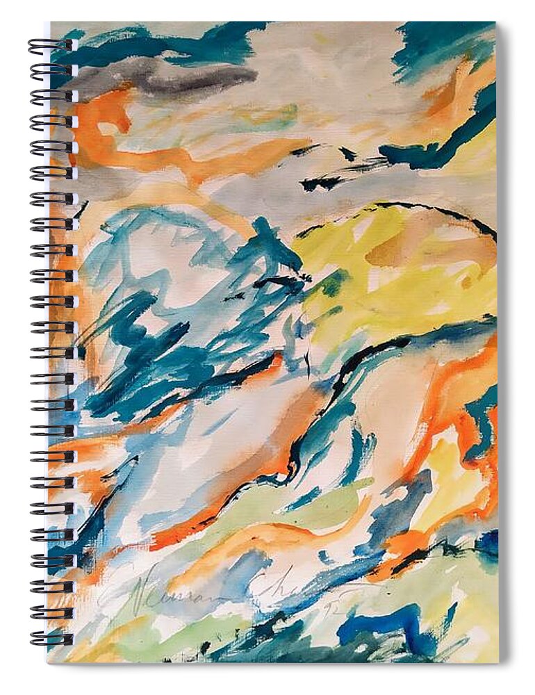 Swiftly Flowing Water Spiral Notebook featuring the painting Swiftly Flowing Water by Esther Newman-Cohen