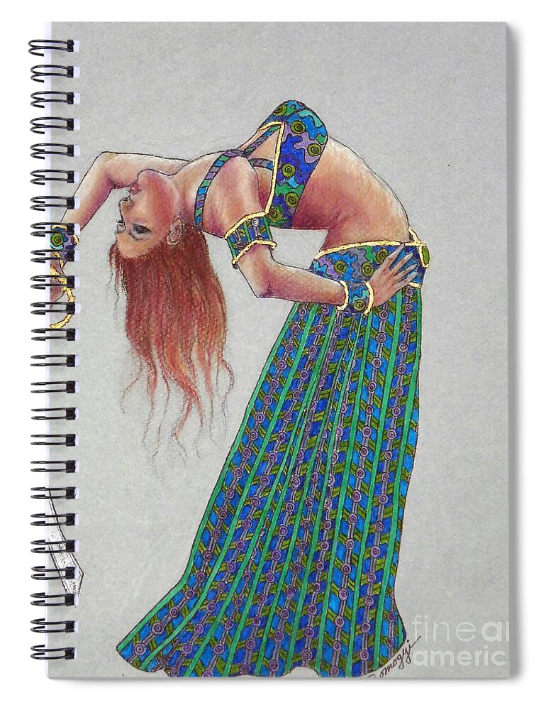 Sword Spiral Notebook featuring the mixed media Sword Play by Jayne Somogy