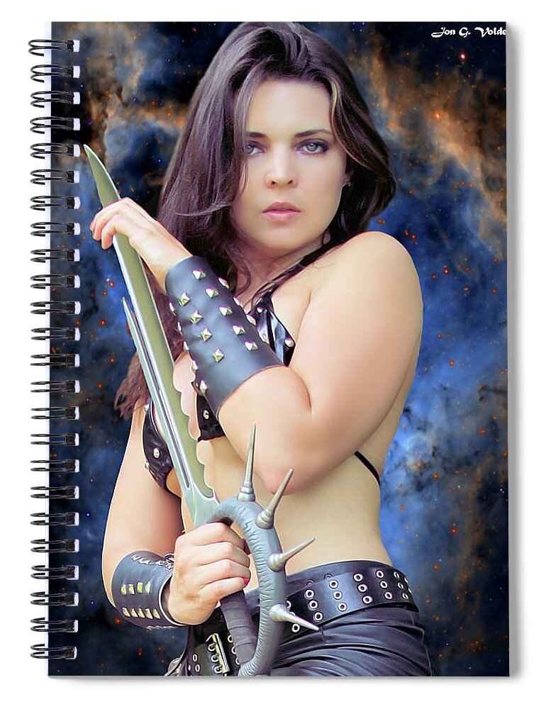 Sword Spiral Notebook featuring the photograph Sword Woman by Jon Volden