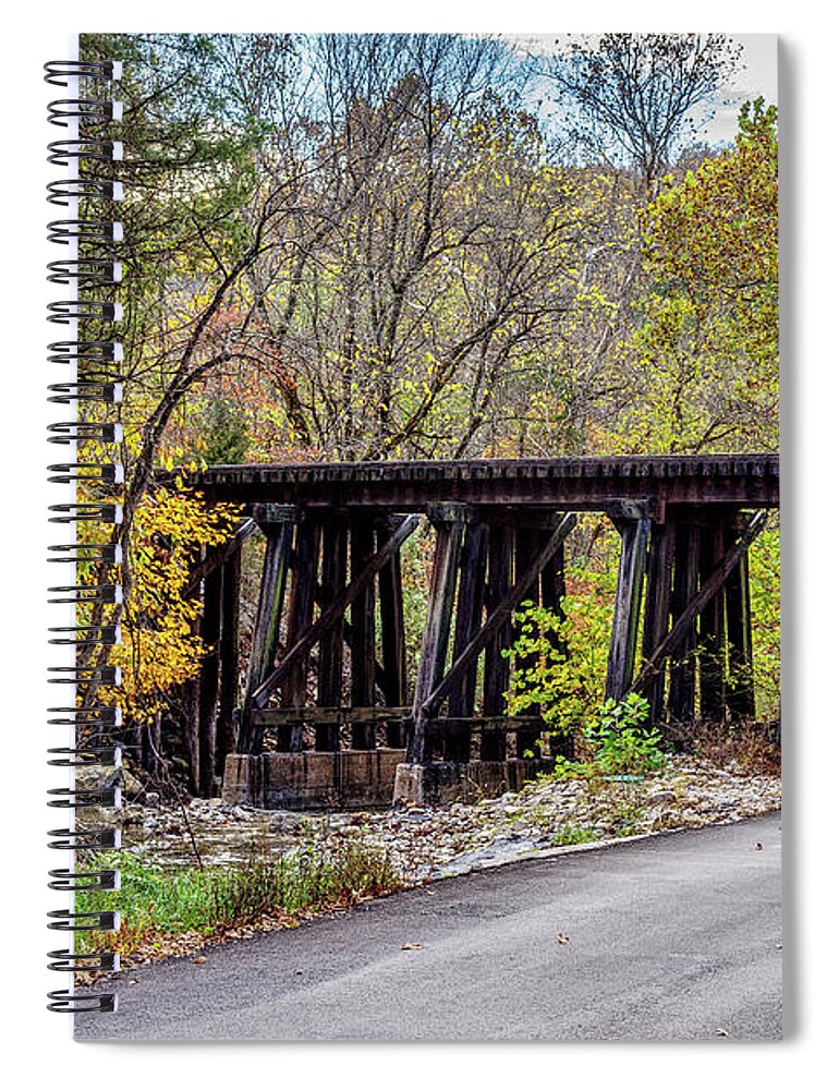 Branson Mo Spiral Notebook featuring the photograph Sycamore Church Road Railroad Bridge by Jennifer White