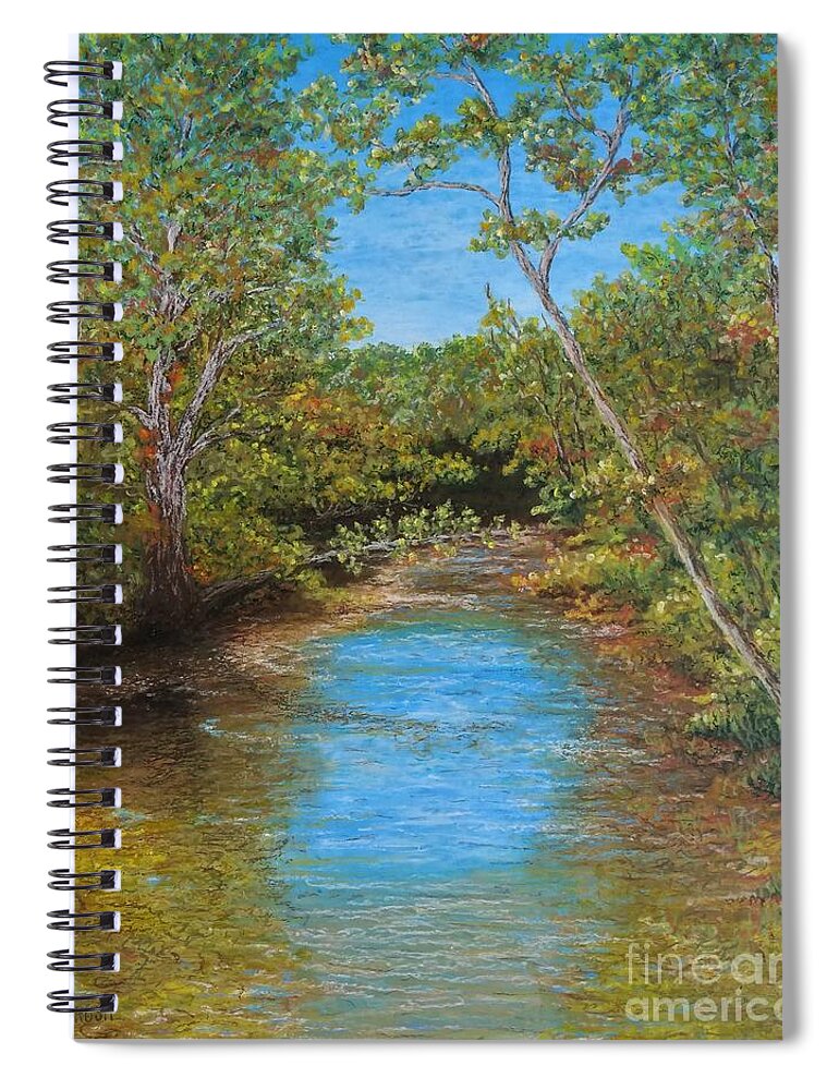 Autumn Spiral Notebook featuring the pastel Sycamores of Wilson Bridge by Lisa Bliss Rush