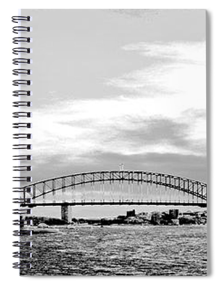 Sydney Spiral Notebook featuring the photograph Sydney Icons B-W by VIVA Anderson