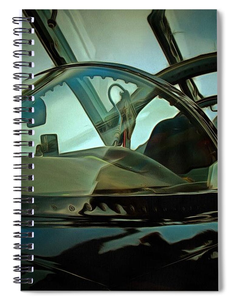 T-38 Talon Jet Airplane Aircraft Spiral Notebook featuring the mixed media T-38 Talon by Christopher Reed