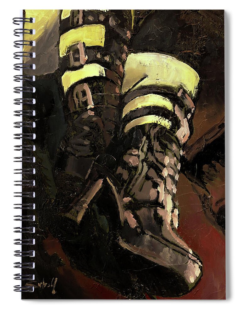 Legs Spiral Notebook featuring the painting Tangence - Cold Calm by Sv Bell