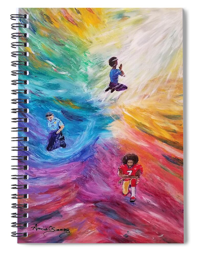 Take A Knee Spiral Notebook featuring the painting Take a Knee by Amelie Simmons