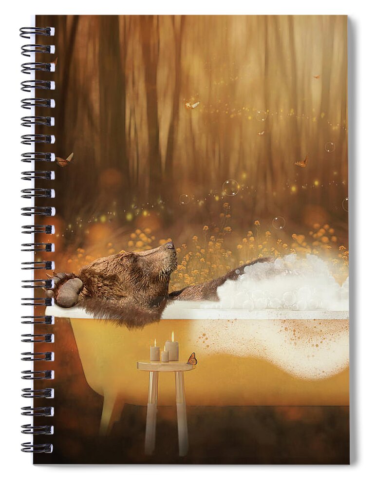 Bear Spiral Notebook featuring the digital art Take a Message by Nicole Wilde