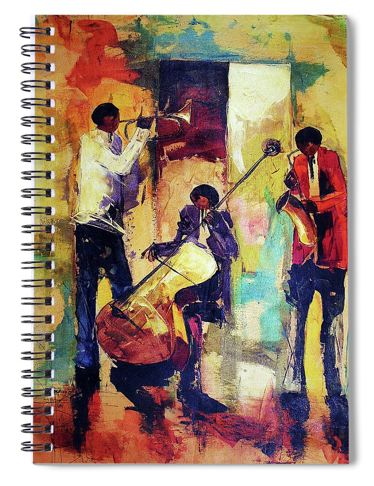 Nni Spiral Notebook featuring the painting Take It Away by Ndabuko Ntuli