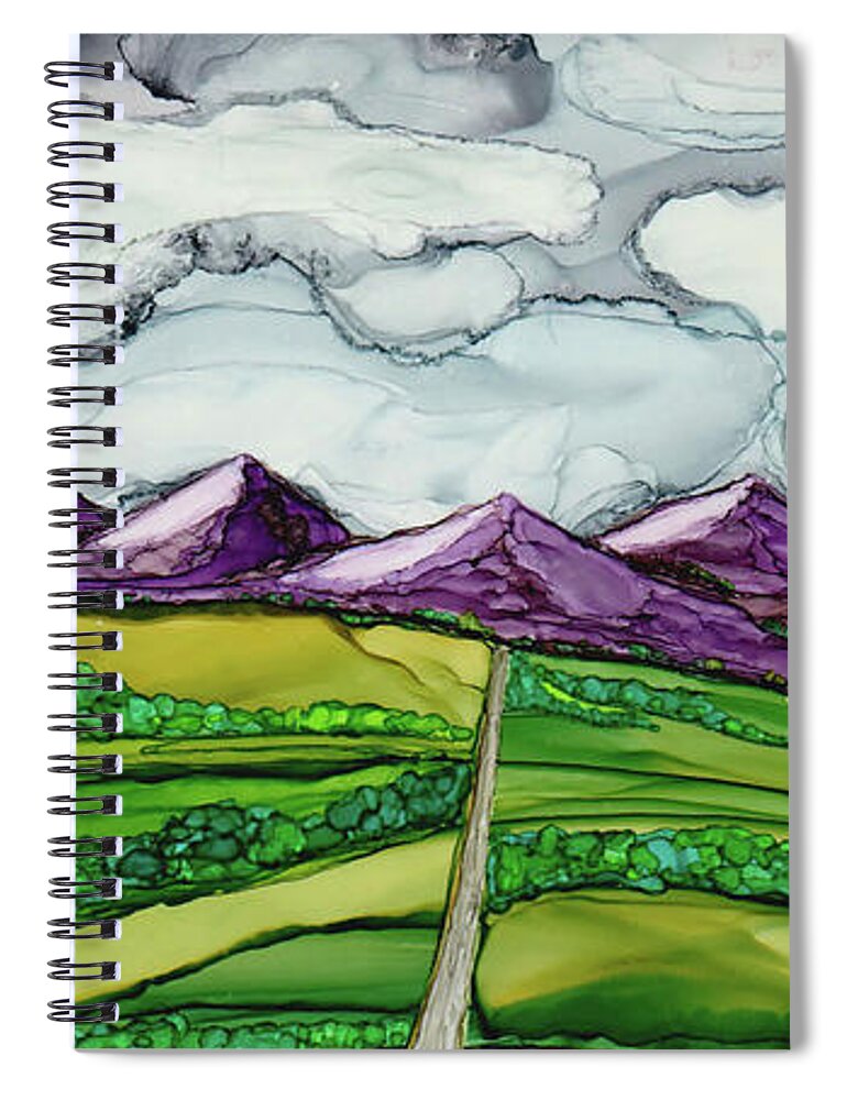 Dreamscape Spiral Notebook featuring the painting Take Me To The Mountains by Winona's Sunshyne