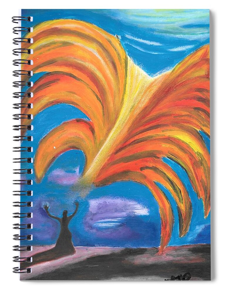 Sky Spiral Notebook featuring the painting Taking the High Road by Esoteric Gardens KN
