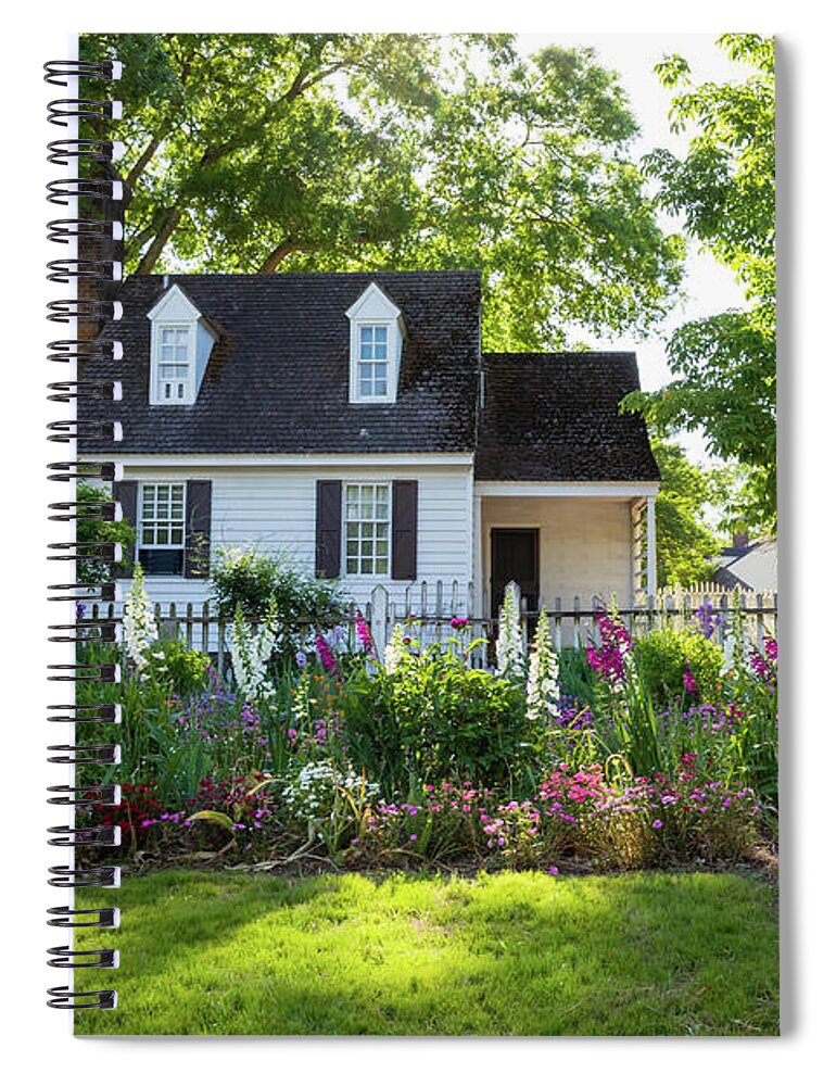 Colonial Williamsburg Spiral Notebook featuring the photograph Taliaferro-Cole Garden in May by Rachel Morrison