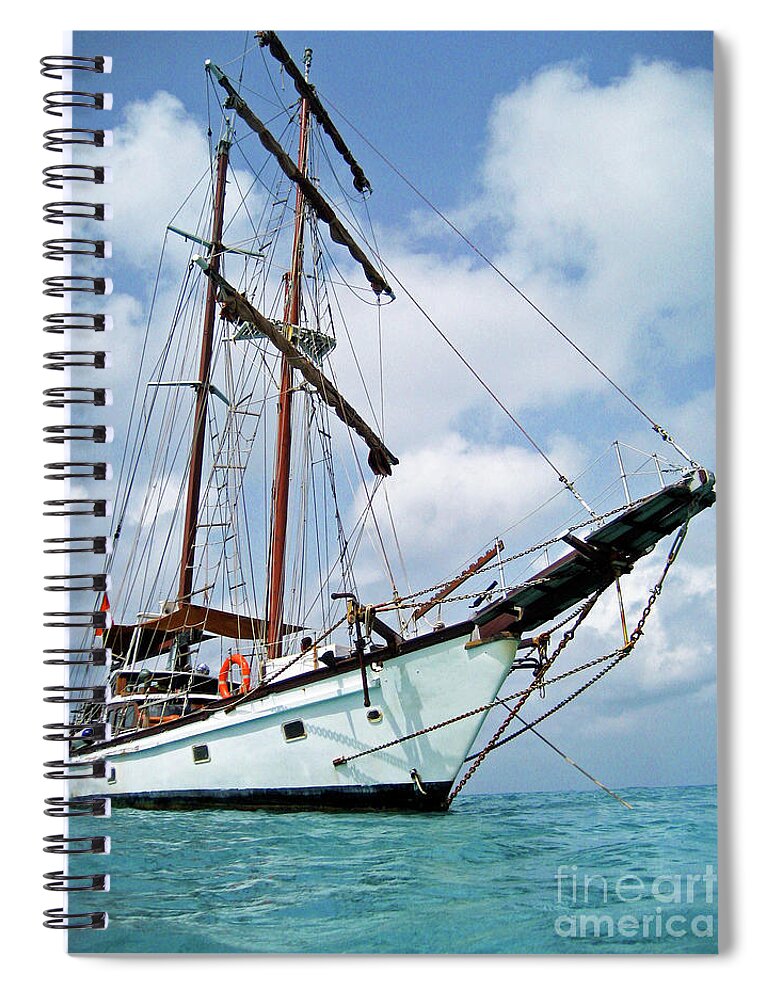 Ship Spiral Notebook featuring the photograph Tall Ship Sailing by Becqi Sherman