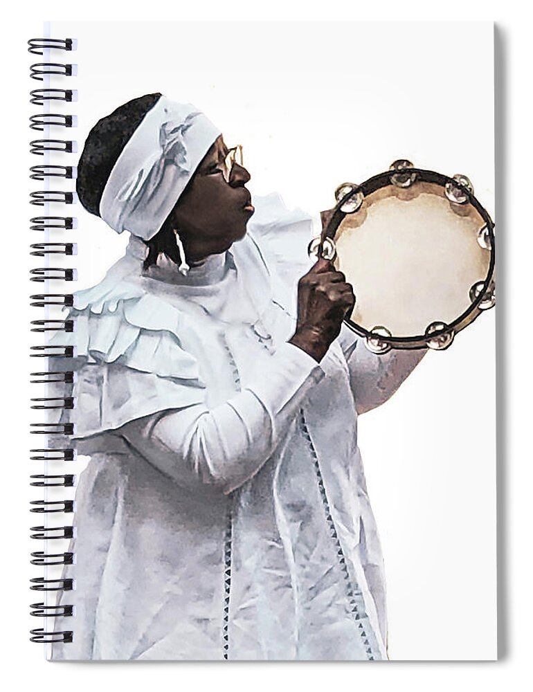 Black Art Spiral Notebook featuring the photograph Tambourine by Edward Shmunes