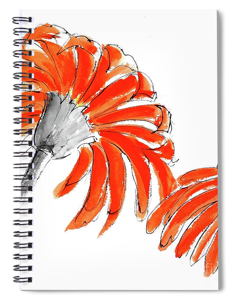 Original And Printed Watercolors Spiral Notebook featuring the painting Tangerine Grey IV by Chris Paschke