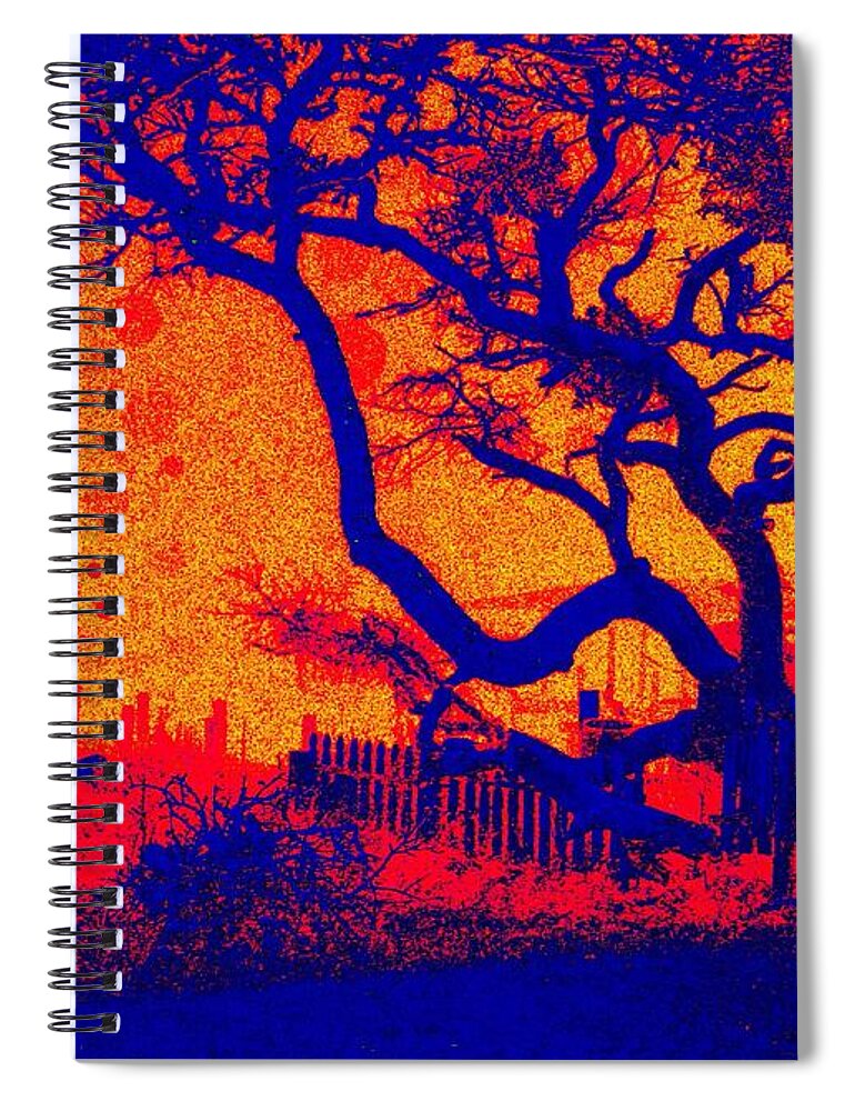 Tangerine Spiral Notebook featuring the digital art Tangerine Twilight by Larry Beat