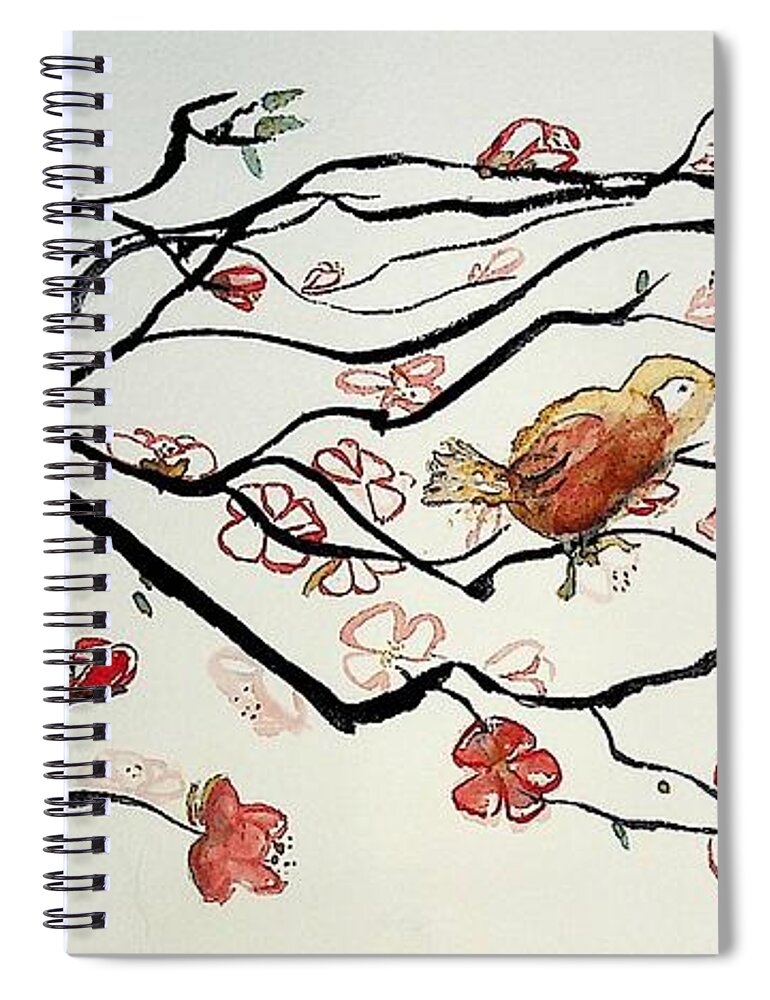 Asian Spiral Notebook featuring the painting Tao Tree 1 by Valerie Shaffer