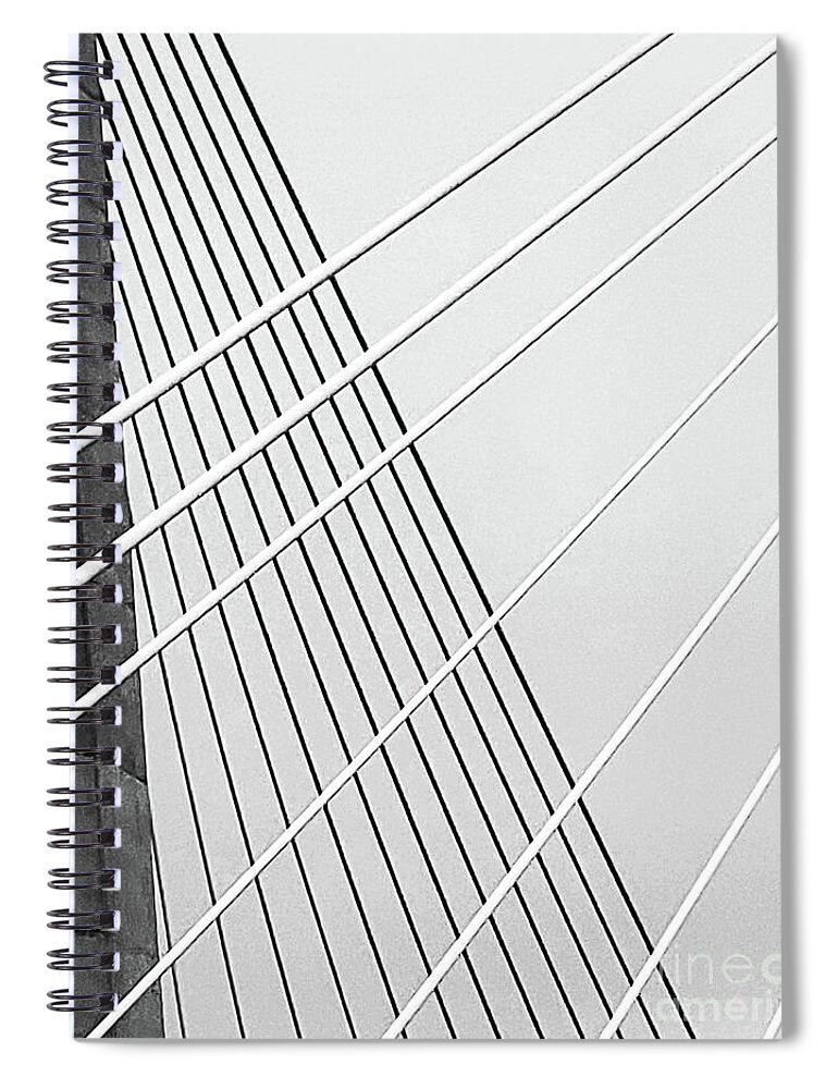 Abstract Spiral Notebook featuring the photograph Tappan Zee Cable Abstract by Sharon Williams Eng