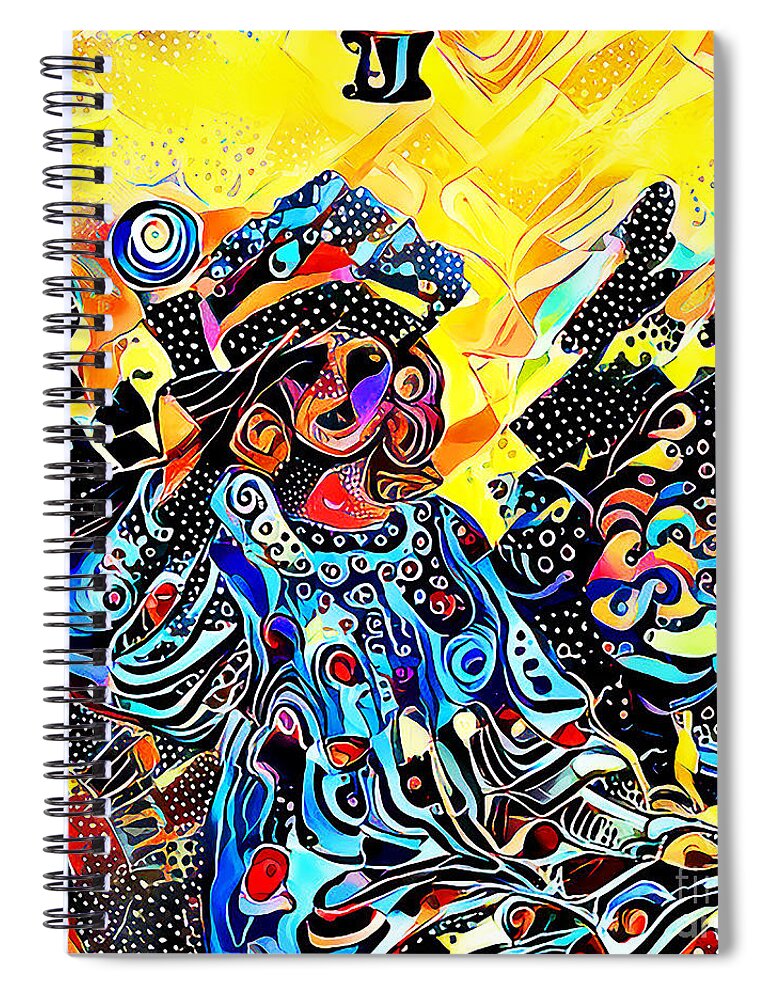 Wingsdomain Spiral Notebook featuring the photograph Tarot Card The Empress in Contemporary Modern Design 20210128 Square by Wingsdomain Art and Photography