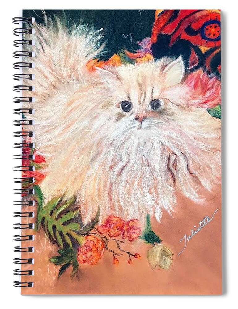 Persian Cat Spiral Notebook featuring the pastel Tawny by Juliette Becker