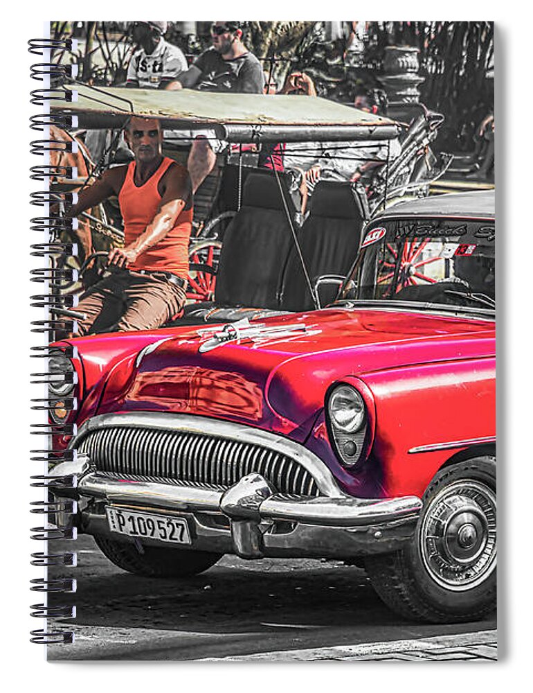 © 2015 Lou Novick All Rights Reversed Spiral Notebook featuring the photograph Taxi by Lou Novick