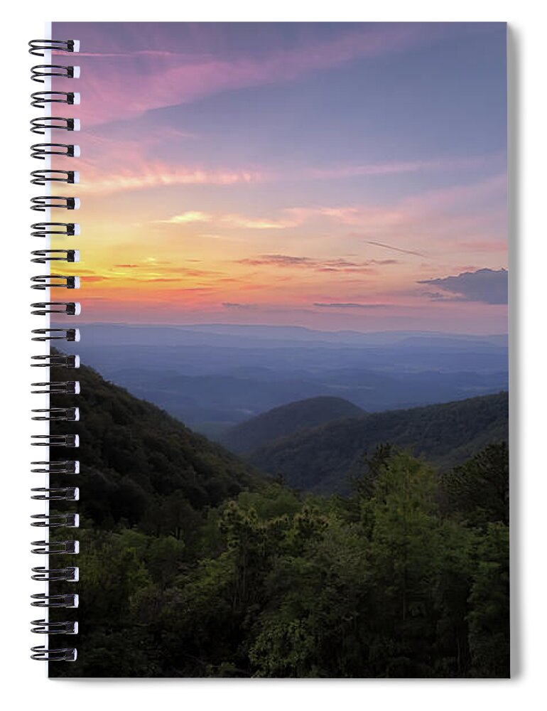 Sunset Spiral Notebook featuring the photograph Taylor Mountain Sunset - Blue Ridge Parkway by Susan Rissi Tregoning