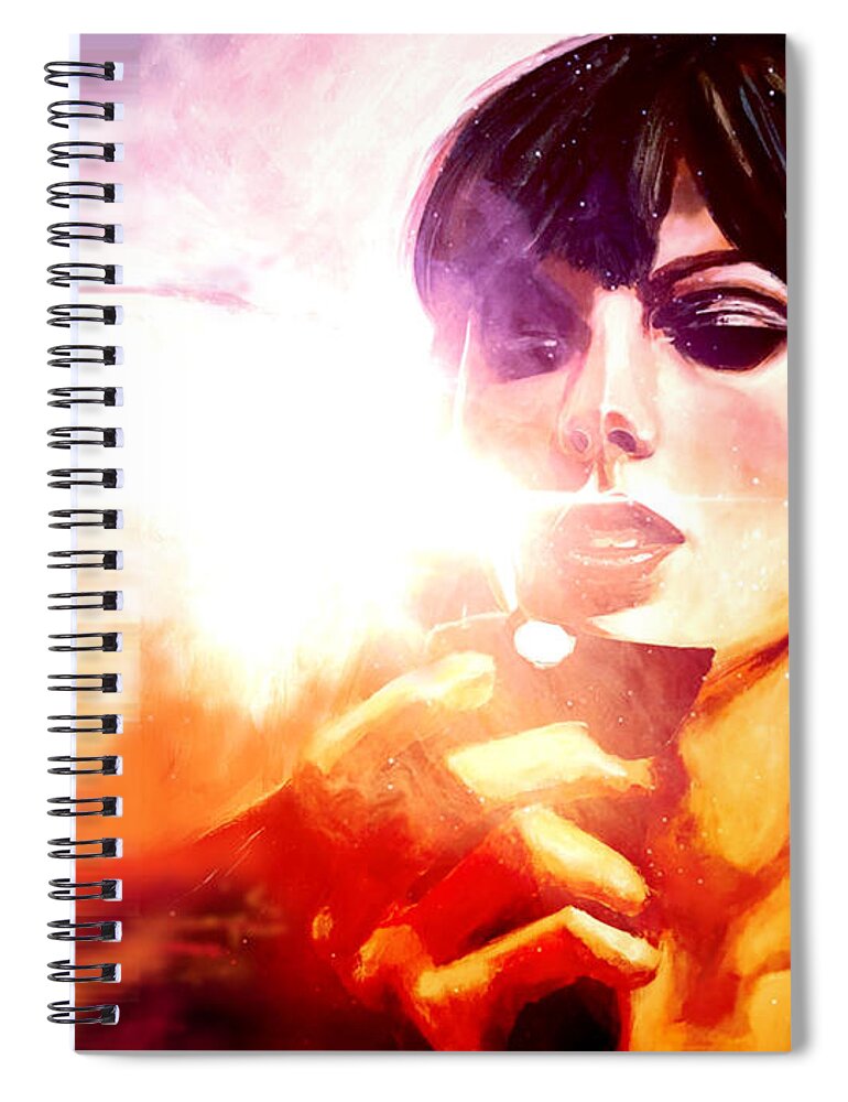 Taylor Swift Spiral Notebook featuring the painting Taylor Swift - Anti-Hero Version by Joel Tesch