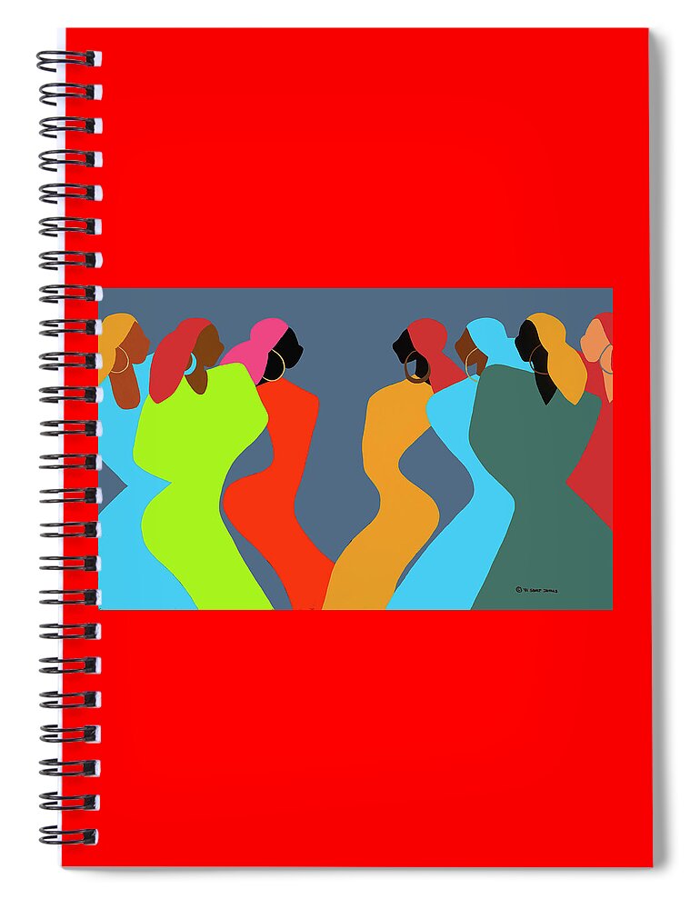 African Spiral Notebook featuring the painting Tchokola by Synthia SAINT JAMES