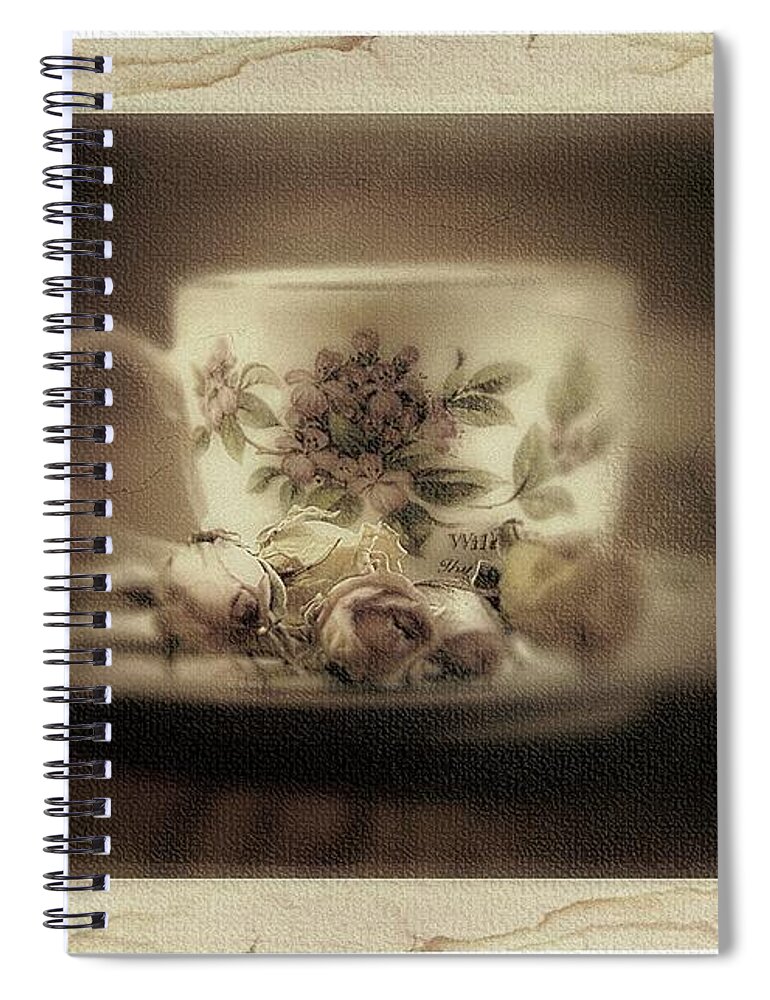 Tea Cup Spiral Notebook featuring the photograph Tea And Roses by Rene Crystal