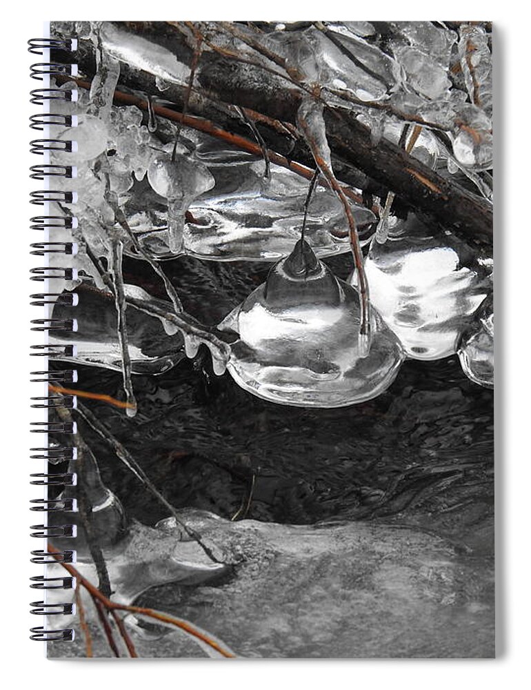  Spiral Notebook featuring the photograph Teardrop ice by Nicola Finch