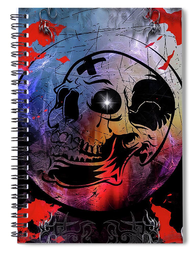 Tears Spiral Notebook featuring the digital art Tears Of A Clown by Michael Damiani