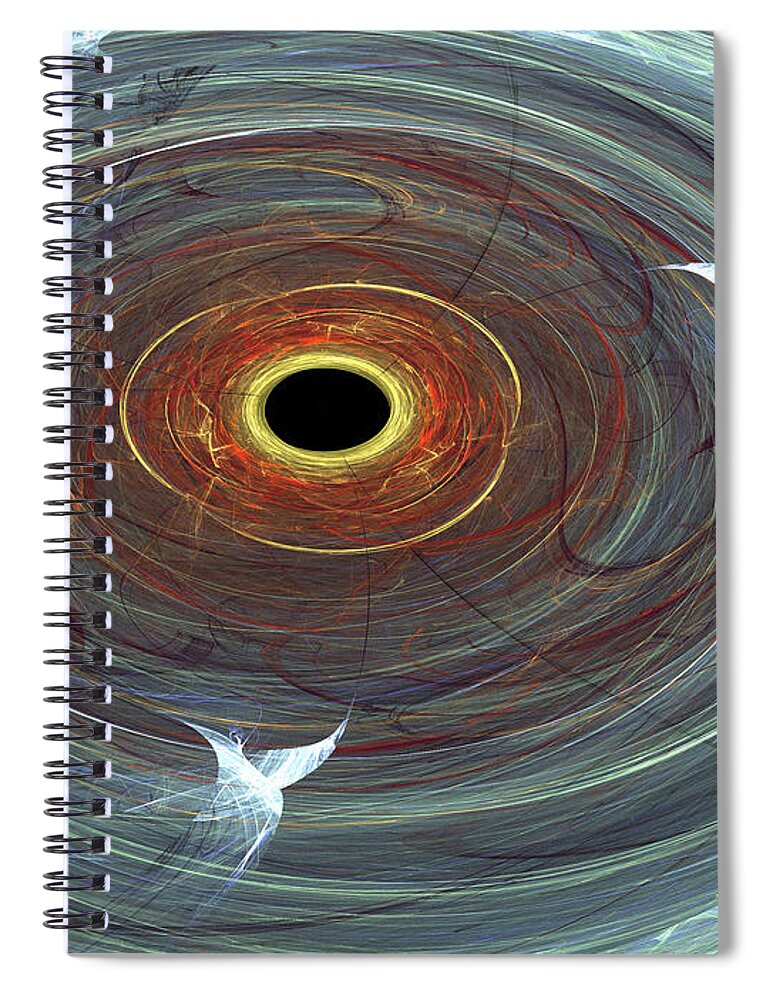 Fractals Spiral Notebook featuring the digital art Teasing the Event Horizon by Ronda Broatch