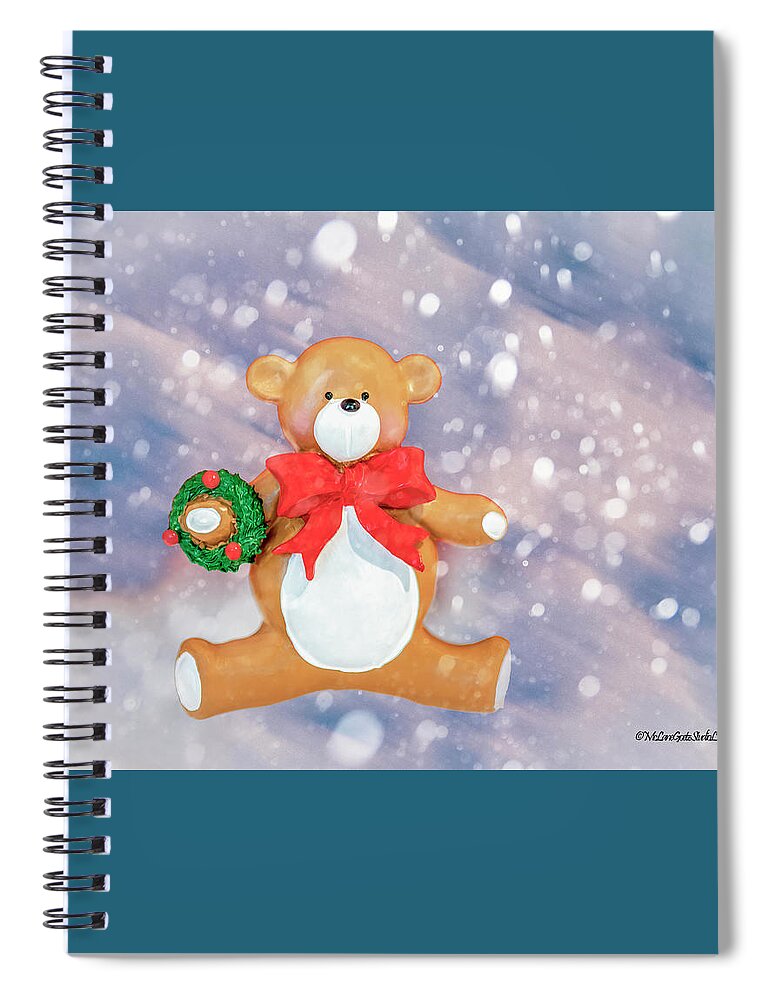 Teddy Spiral Notebook featuring the photograph Teddy In Snowstorm by LeeAnn McLaneGoetz McLaneGoetzStudioLLCcom