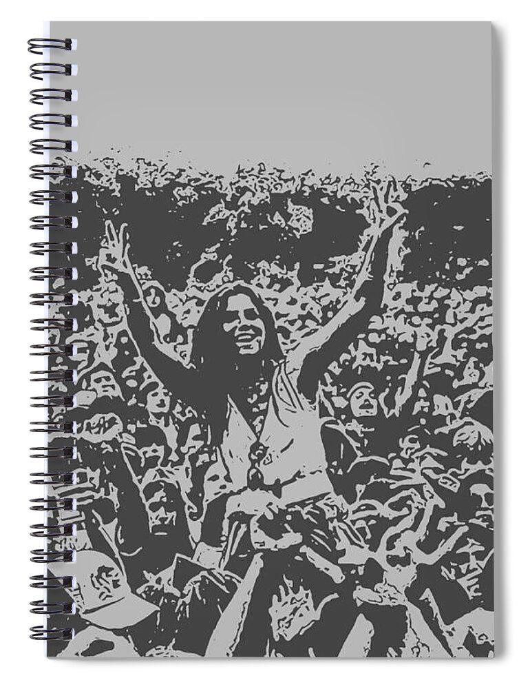 Woodstock Spiral Notebook featuring the digital art Teenage Wasteland by Christina Rick