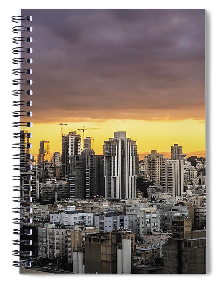 Tel Aviv Spiral Notebook featuring the photograph Tel Aviv Up High #5 by Mati Krimerman