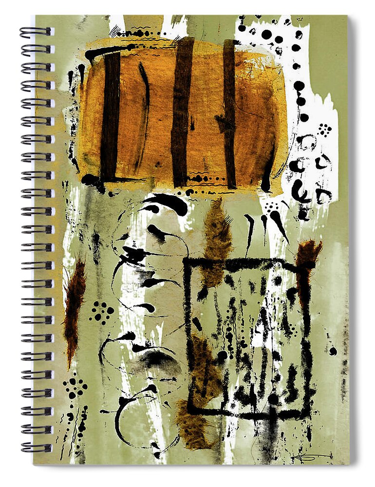 Tempo Spiral Notebook featuring the mixed media Tempo by Kandy Hurley