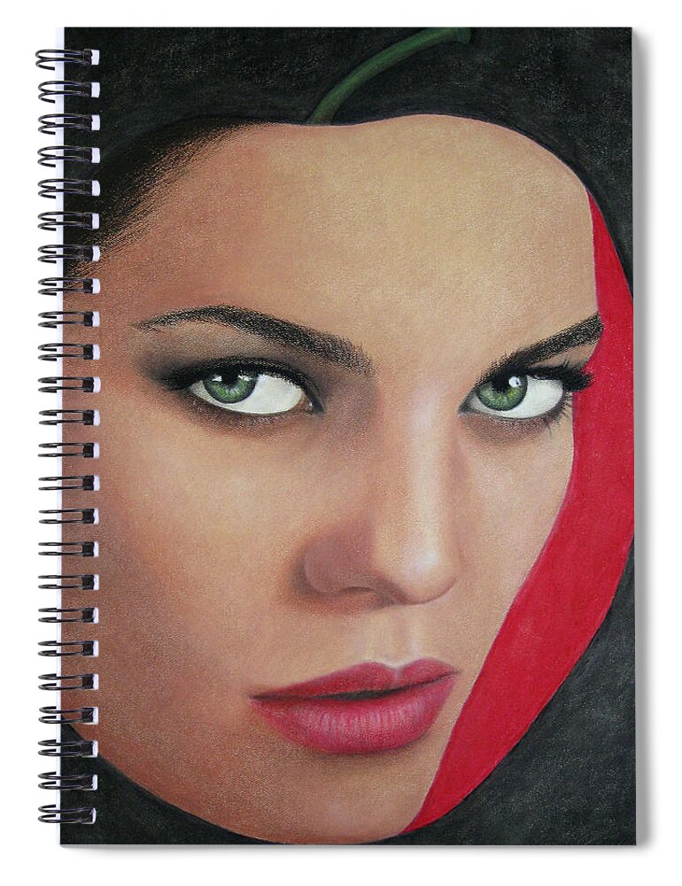 Woman Spiral Notebook featuring the painting Temptation by Lynet McDonald