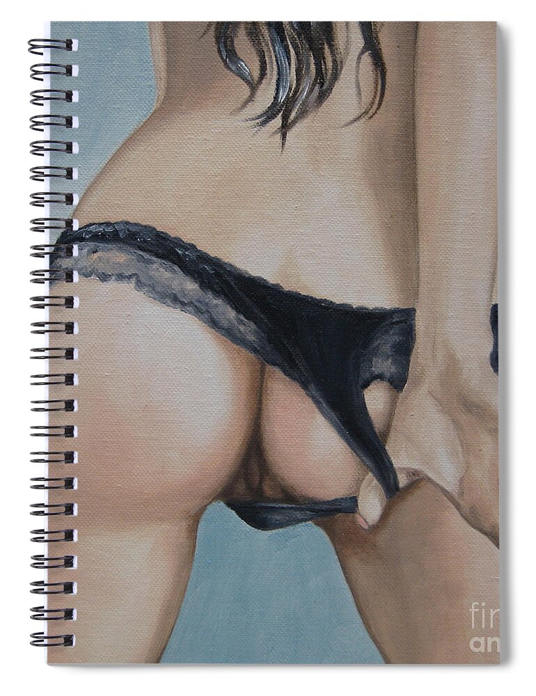 Noewi Spiral Notebook featuring the painting Temptress by Jindra Noewi