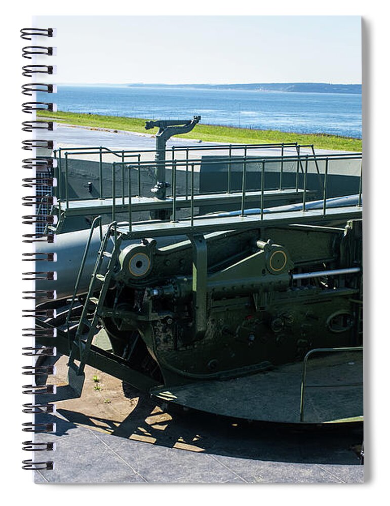 Ten Inch Gun At Fort Casey Spiral Notebook featuring the photograph Ten Inch Gun at Fort Casey by Tom Cochran
