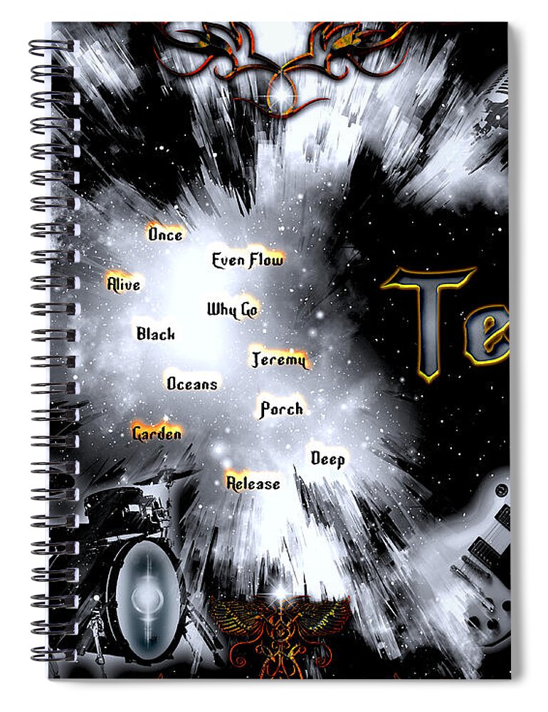 Ten Spiral Notebook featuring the digital art Ten by Michael Damiani