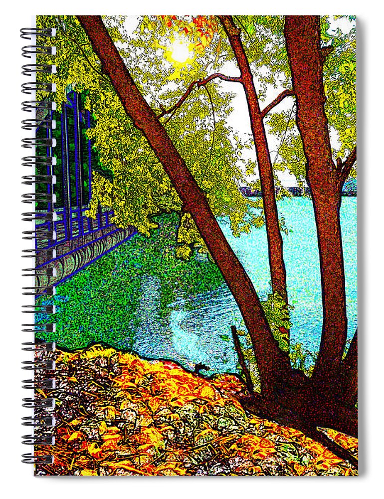 Chattanooga Spiral Notebook featuring the digital art Tennessee River Walk by Rod Whyte