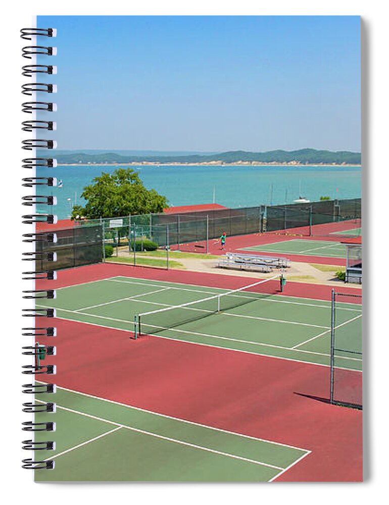 Little Traverse Bay Spiral Notebook featuring the photograph Tennis Courts on Little Traverse Bay by Robert Carter