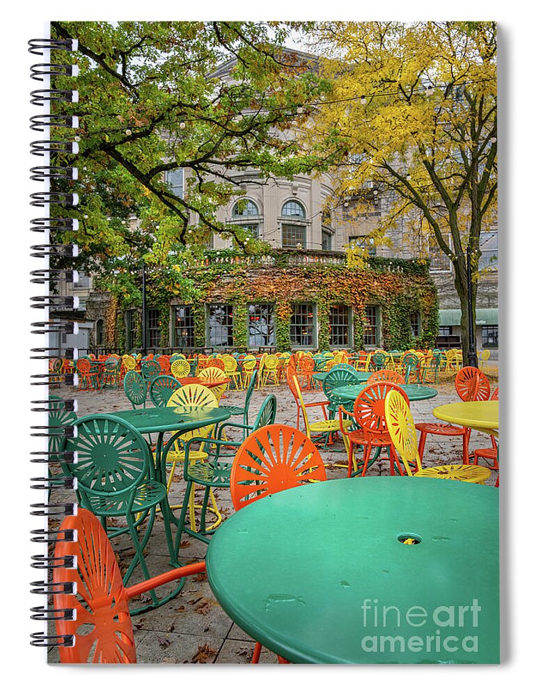 Memorial Union Terrace Spiral Notebook featuring the photograph Terrace Time by Amfmgirl Photography
